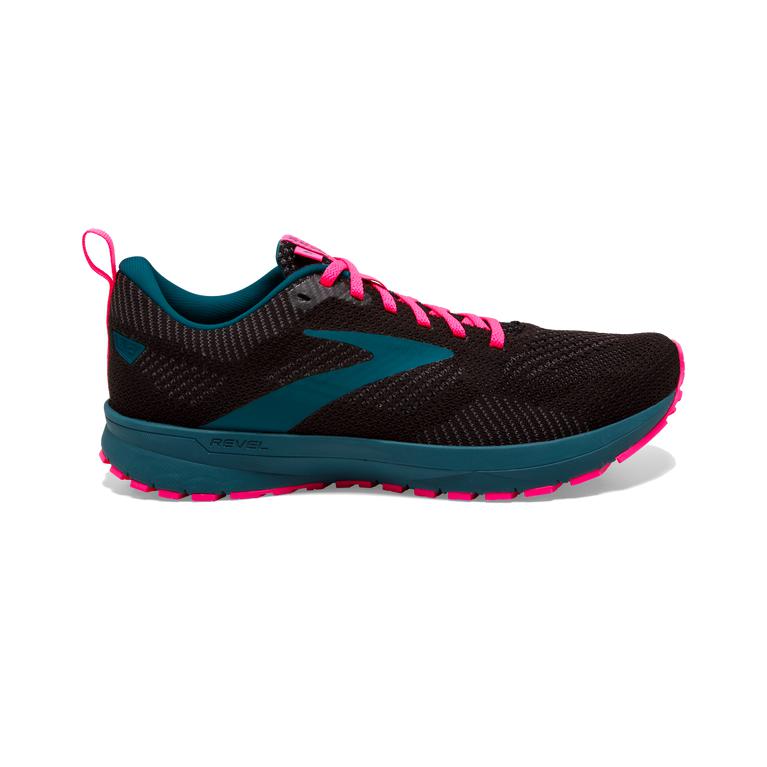 Brooks Revel 5 Performance Women's Road Running Shoes - Black/Blue/Pink (24796-AXPC)